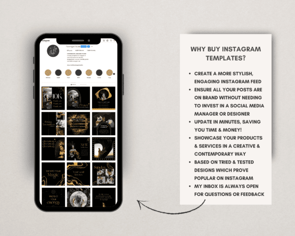 Black & Gold Canva Instagram Templates Examples