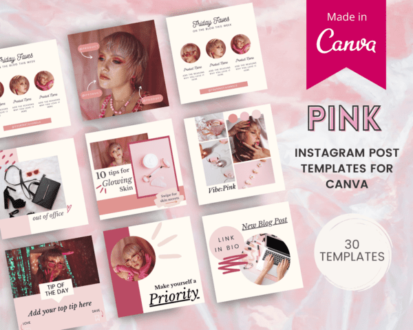 Canva Instagram Templates - Pink Example